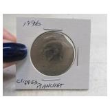 1996 "clipped" ErrorType Half Dollar Coin