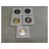 Lot (5) PROOF Kennedy Half Dollar Coins sleeved