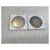 Lot (2) PEACE Silver Dollar Coins AS IS
