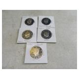 Lot (5) PROOF Kennedy Half Dollar Coins sleeved