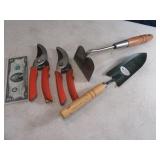 Lot (4) Garden Tree Pruner Cutters & Shovel