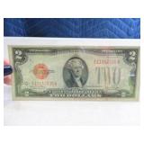 1928 Red Seal $2 Note Currency Bill Nice