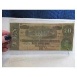 $10 Confederate States of America 1864 Bill
