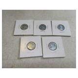 Lot (5) UNCirculated 1943 Silver Pennies War Cents