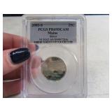 2003s MAINE Cameo Proof Graded69 Quarter SILVER