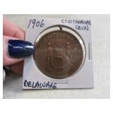 1806-1906 Centennial Copper DELAWARE Lodge Coin
