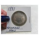 1893 Columbian silver Half Dollar Coin sleeved