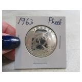 1963 PROOF Franklin Half Dollar silver Coin