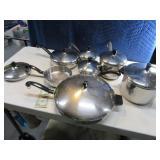 LOT Farberware Stainless Pots & Pans w/ Lids