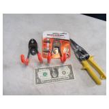 Lot (2) HD Hanging Garage Hooks & WISS Snips
