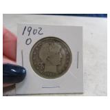 1902o Barber Head Half Dollar Coin sleeved