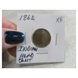 1862 Full Liberty XF Indian Head Penny Cent