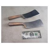 Lot (2) 12" Alum Meat Clever Knives