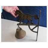 Metal HorseThemed 12" Wall Mount Bell