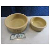 Antique 10"&8" RosevilleRRPO Crock Bowls
