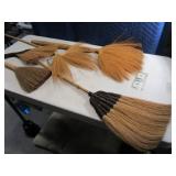 Lot (4) Unique Vintage Brooms Strap Woven Bamboo