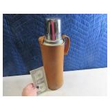 FullSize Metal Thermos w/ leathertype Carry Case