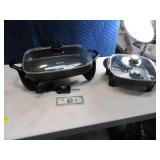 Lot (2) Rival Electric Kitchen Fry Pans Cookers
