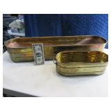 Lot (2) Brass WindowType Planters