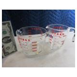 4cup & 2cup PYREX Glass Measuring Bowls