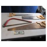 Lot (4) HandSaws Tree Disston Etc.