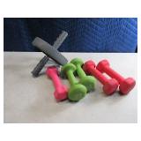 Lot (6) 3lb Exercise Weights & Wheel