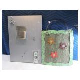 Lot (2) Metal Wall Magnetic NoteType Boards Decor