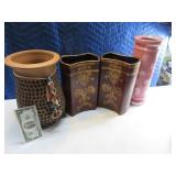 Lot (4) Modern 12"ish Vases Home Decor Pottery