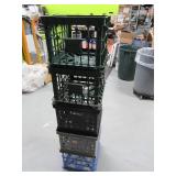 Lot (5) Poly File Box milktype Storage Crates