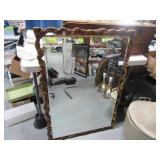 Nice 46"x32" Wall Beveled Mirror w/ Detailed Frame