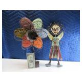 Lot (2) 18" Modern Metal Art Flower~Girl DecorNEAT