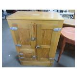 Antique 28" Oak 3drawer Ice Box Fridge