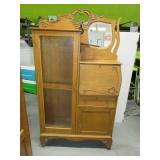 Antique Oak Secretary Desk w/ Mirror NICE
