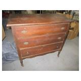 Antique 3drawer Wooden 36" Dresser