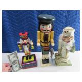 Lot (3) Nice Wooden Nutcrackers