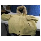 Mens sz42 NAUTICA yellow Leather Winter Coat