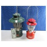 Red & Green Vtg COLEMAN Lanterns