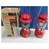 Lot (2) Vtg Red COLEMAN Lanterns