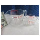 Glass PYREX 8cup & 1cup Measuring Bowls