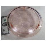 Pink Depression?  Glass 10" Plate Flower Pattern