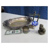 Lot(5) Antique Silverplate~Dog~Shaving~SlvrPlate