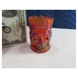 Carnival Glass IndianHead 3" Toothpick Holder