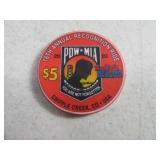 Cripple Creek $5 Casino Chip POW~MIA 2003