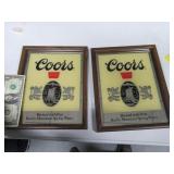 Pair(2) Vintage COORS Original 9"x11" Wall Mirrors