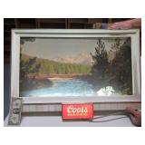 Vintage LightUp COORS MountainScn Sign 31x19.5