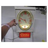 Vintage COORS LIGHT Wall Advertising Clock Light