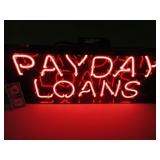 Neon PAYDAY LOANS Sign 32"x15" Working NICE