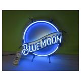 Neon BLUE MOON Beer Sign 20" Working NICE
