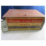 Early COORS Light Wooden Crate Box w/ Lid EXC