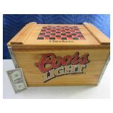 Coors Light Checkers Wooden Crated